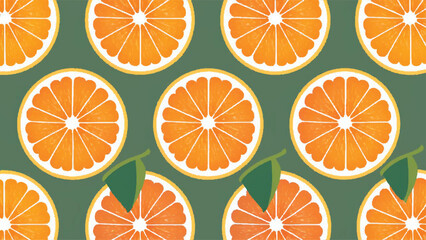 Flat Design Vector Illustration of Orange fruit