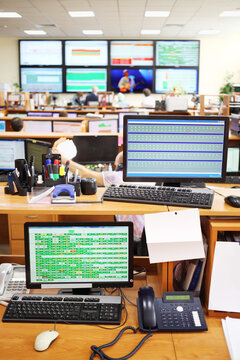  Workplace with two monitors in Moscow city telephone network