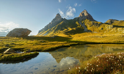 Lac de Cerces, Pic de la Ceinture, Pointe de la Fourche, Rhones Alpes, Hautes-Alpes, Frankreich