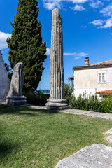 Remains of Roman Neptune Temple dedicated to god of the sea, Porec, Croatia, Istria