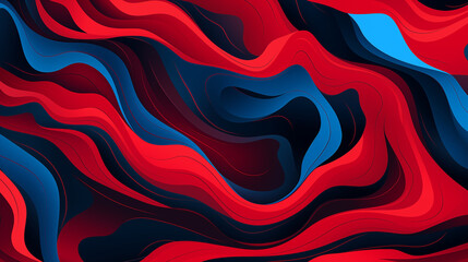 Fluid Abstract in Shades of Red and Blue