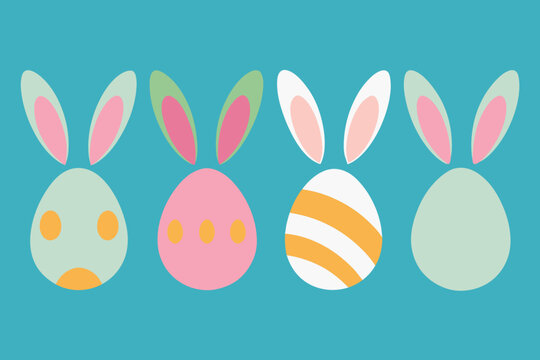 Easter eggs and bunny vector illustration
