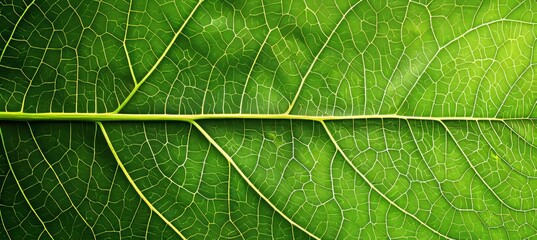 Fototapeta premium Detailed green leaf skeleton texture background for natural designs and botanical concepts