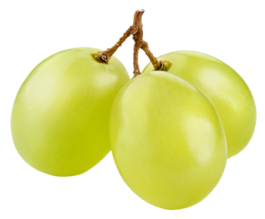 Grape. Green grapes isolated on transparent or white. Fresh green grape macro. Grapes transparent PNG.