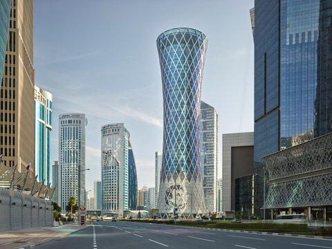 Wolkenkratzer, Majlis Al Taawon Street, West Bay, Diplomatic Area, Doha, Katar