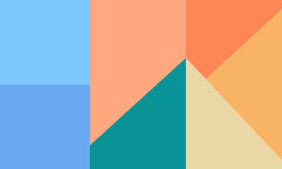 Vibrant abstract composition with geometric shapes in harmonious hues