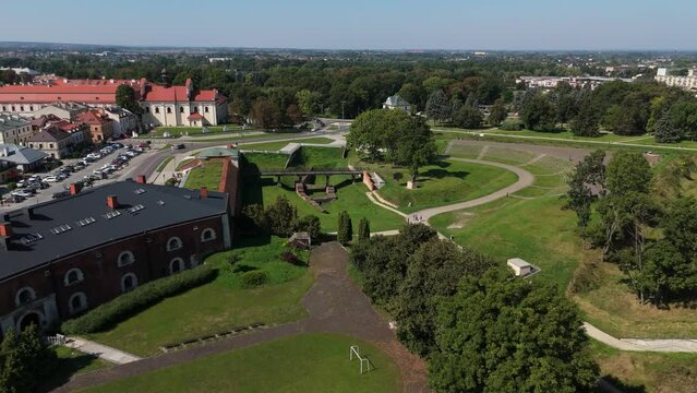 Beautiful Panorama Fortress Old Town Zamosc Aerial View Poland