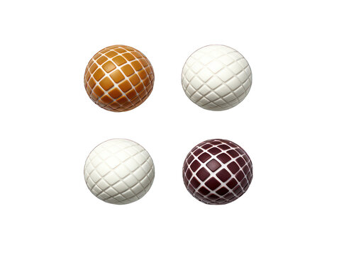 lacrosse ball collection set isolated on transparent background, transparency image, removed background