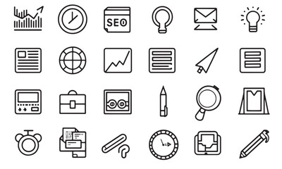 business and finance icon vector bundle set