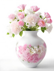 Bouquet of pink flowers in a vase