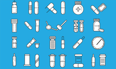 medicine doctor icon vector bundle set