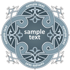 Vector illustration Cross Frame With Engraving Design Elements in vintage style #1046