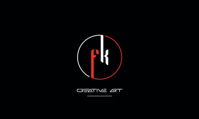 FK, KF, F, K abstract letters logo monogram