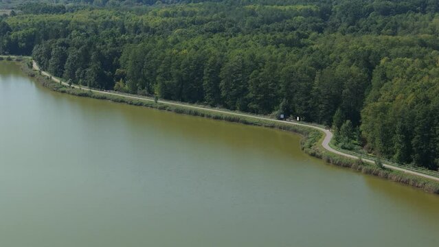 Beautiful Landscape Pond Old Town Zamosc Aerial View Poland