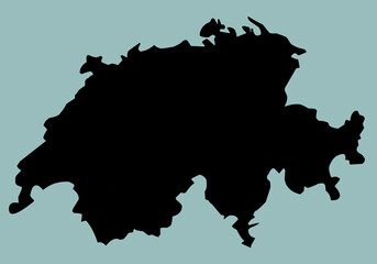 switzerland map silhouette - obrazy, fototapety, plakaty
