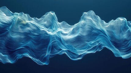Silken blue waves captured in an abstract fluid art piece, graceful and flowing.