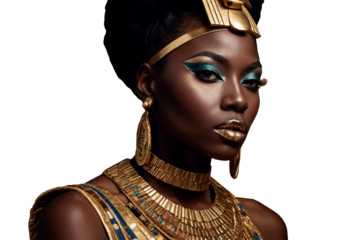 beautiful african american woman with gold jewelry