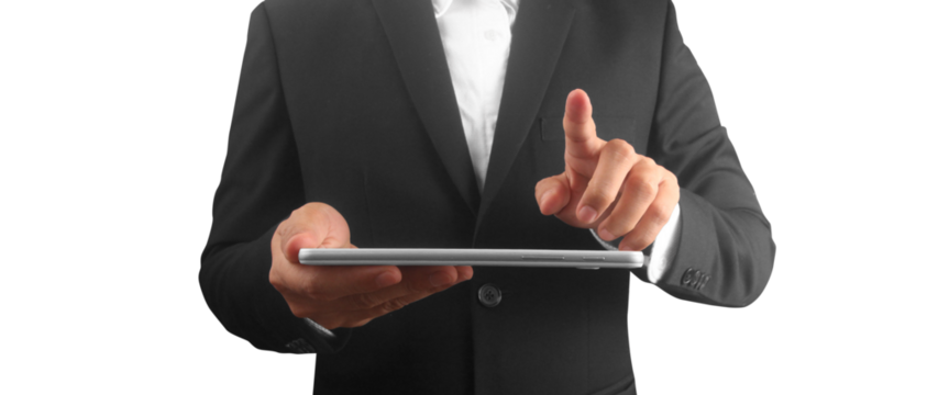 Hands holding tablet touch