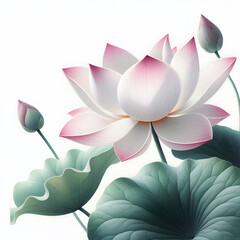 Piękny kwiat lotosu, dekoracja generative ai - obrazy, fototapety, plakaty