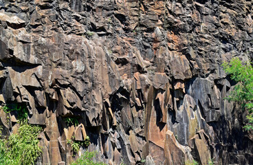 Cliff rock texture on public park