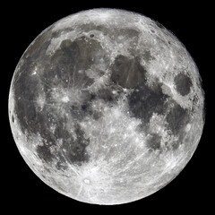 A beautiful glowing gray full moon
