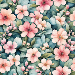 seamless floral pattern - 755732107