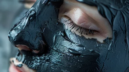 Wandcirkels tuinposter Purifying Black Mud Peel-Off Mask © selentaori