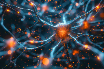 Active Nerve Cells Close-Up of Human Brain Stimulation and Neuronal Activity