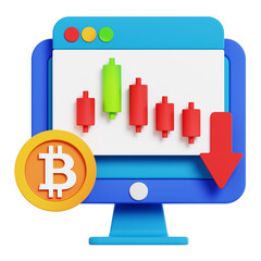Cryptocurrency Loss 3d illustration