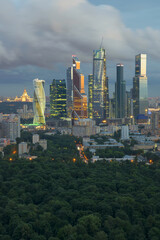  Modern Moscow International Business Center and park. In 2016 on territory of Moscow International...