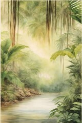Aquarell - Pflanzen - Dschungel