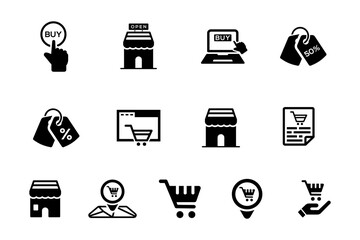 Shopping set of vector icons (Black Version)