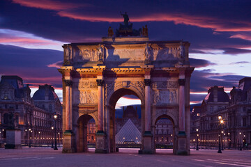 Frankreich, Paris, Ile de France, 1. Arrondissement, Louvre, Arc de Triomphe du Carrousel,...