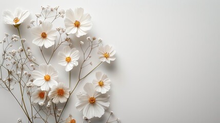 Obraz premium minimalist floral art with a white background