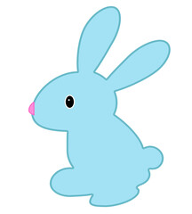 easter bunny rabbit, blue cute cartoon