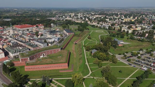 Beautiful Panorama Fortress Old Town Market Square Zamosc Aerial View Poland