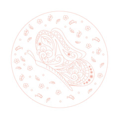 Beautiful butterfly illustration with intricate patterns on wings and body. Perfect for coloring books, tattoo designs, or art projects. 