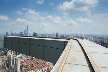  Roof of Plaza 66 building, Tower One is 288 metres (945 ft) high and was completed in 2001, while...