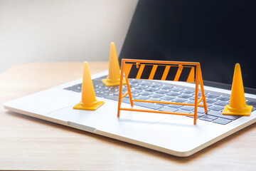 Computer maintenance concept; website is under repair 