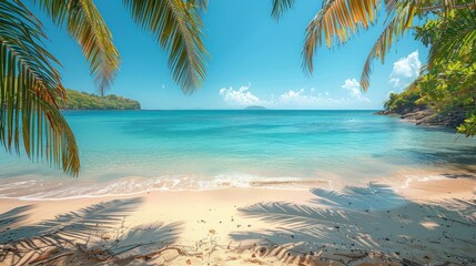 Exotic tropical beach - obrazy, fototapety, plakaty