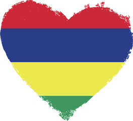 Mauritius flag in heart shape.
