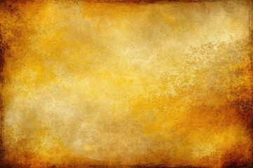 Abstract grunge background resembling aged paper, layers giving impression of translucency, golden and yellow hues dominating, textured akin to weathered parchment, suggestive of storied antiquity