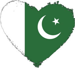 Pakistan flag in heart shape.
