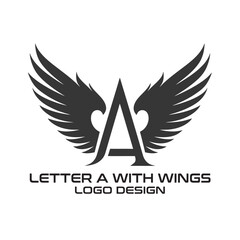 Letter A With Wings Vector Logo Design