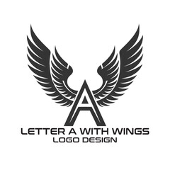 Letter A With Wings Vector Logo Design