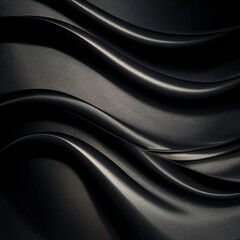 luxury black silk or satin texture background with liquid wave or wavy folds. Wallpaper design - obrazy, fototapety, plakaty