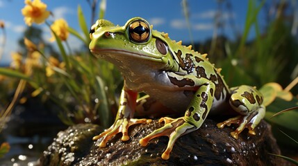 frog on a leaf