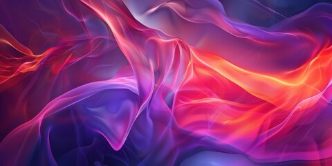 Obraz premium Bright, flowing waves of color in hot pink, blue, and yellow, suitable for lively backgrounds, energetic designs, and artistic representations.