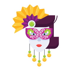 Download flat icon of carnival fancy mask 