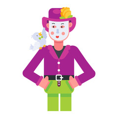 Captivating flat character icon of venetian outfit 